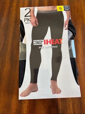 32 Degrees Heat Men's Black Base Layer Pants - 2 Pack